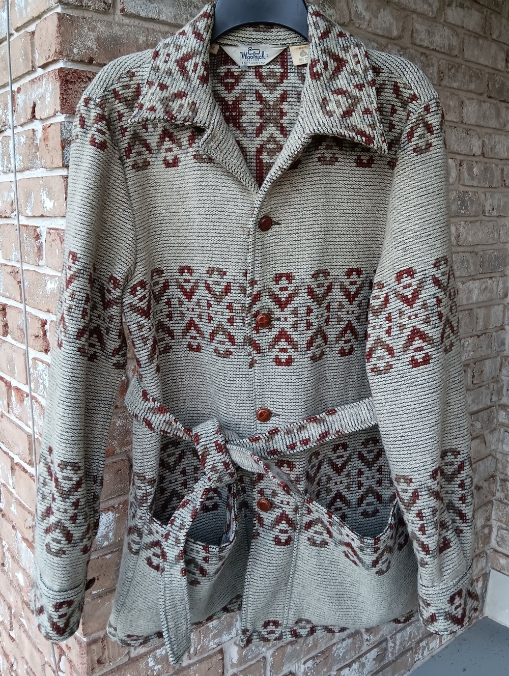 Vintage Southwestern Woolrich Aztec Wool Belted Jacket